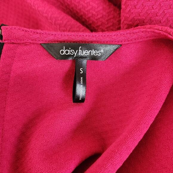 DAISY FUENTES Fuchsia Textured Shift Dress Size S - Picture 8 of 11